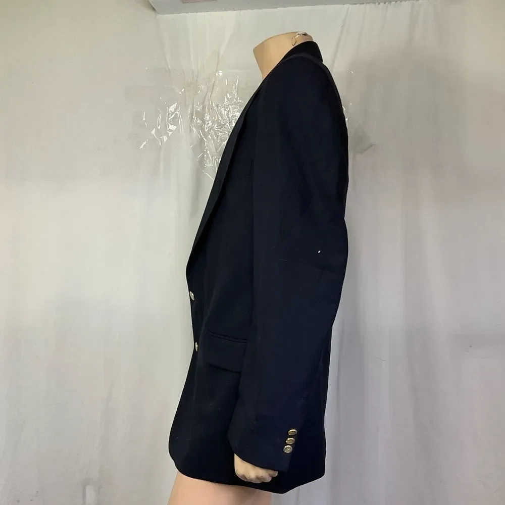 Dario Di Napoli Men's Navy Blue 100% Wool Two Button Blazer Jacket Size 44